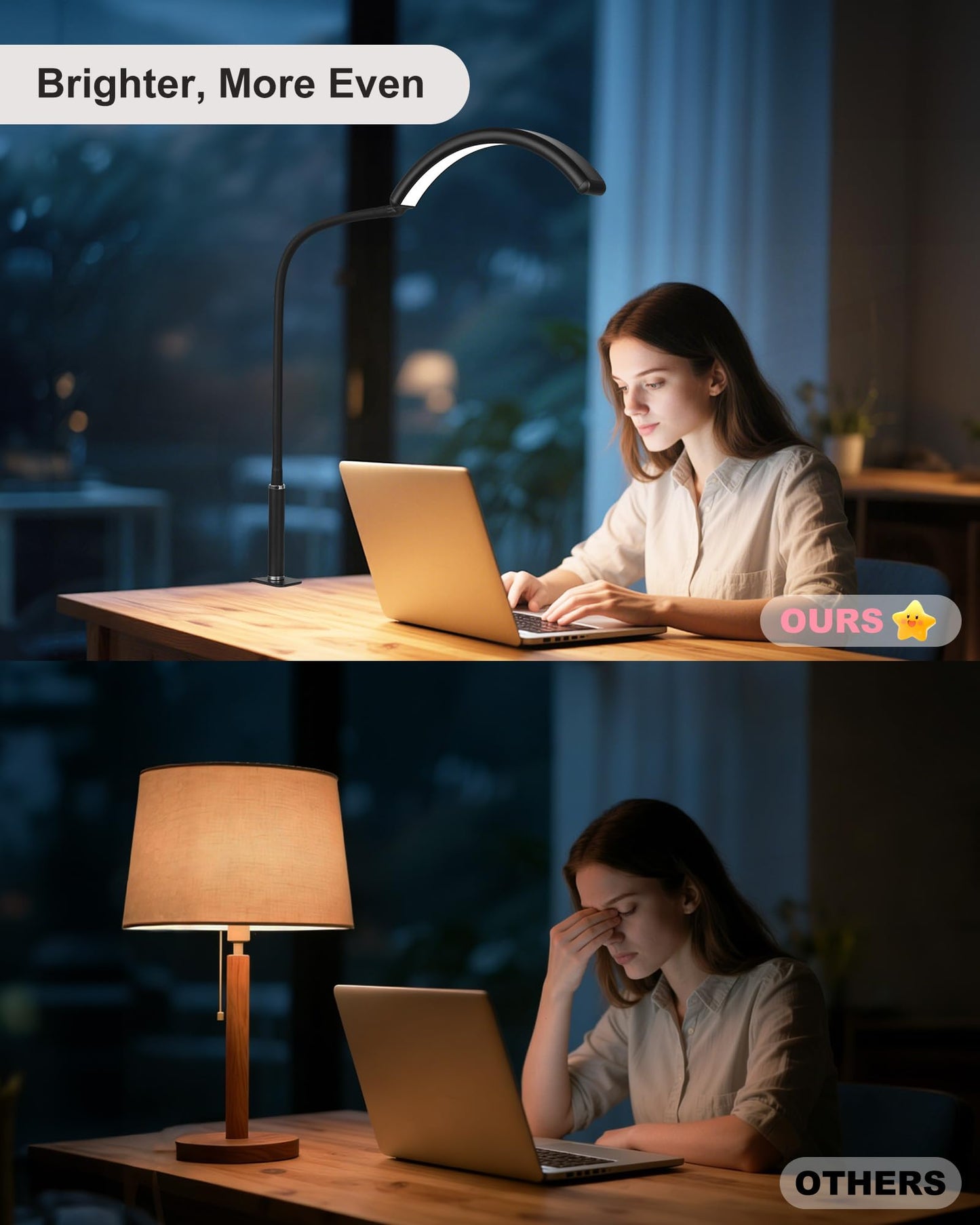 Half Moon Light for Nail Desk - Professional Shadowless LED Manicure Lamp with Clamp, 3 Color Modes & 10 Brightness Levels, Eye-Caring Beauty Lamp for Eyelash Extensions, Tattoo, Estheticians