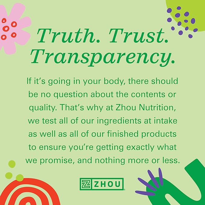 Zhou Energy + Focus - L Theanine Caffeine Pills, 200mg L-Theanine, 100mg Natural Anhydrous Caffeine Boost for Adults, Men & Women, Slow Extended Release - 60 Vegetarian Capsules (Pack of 1)