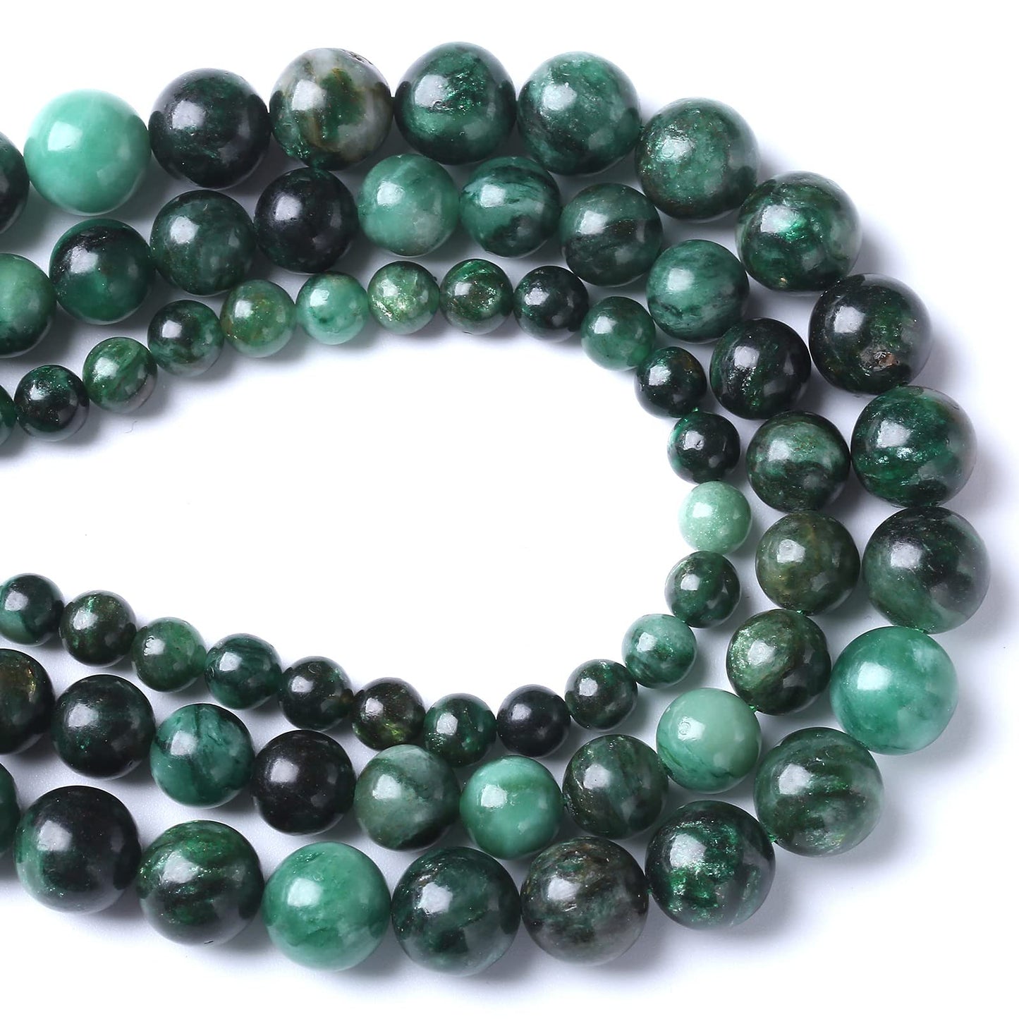 6mm 59pcs Natural Green Emerald Mica Crystal Gemstone Beads for Jewelry Making DIY Bracelet