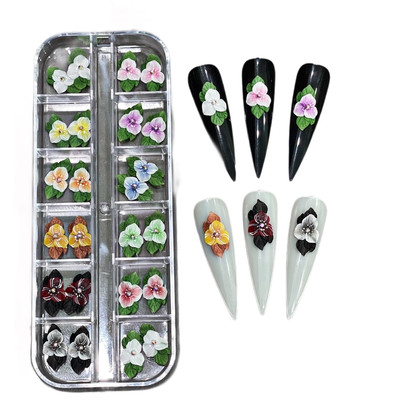 HaFloNa- Enhance Your Artistic Projects with 15 Unique 3D Acrylic Flowers Handmade - Short & Medium Size Set 24 | Exquisite Floral Accents for Crafts and Designs (Enternal Love 1)