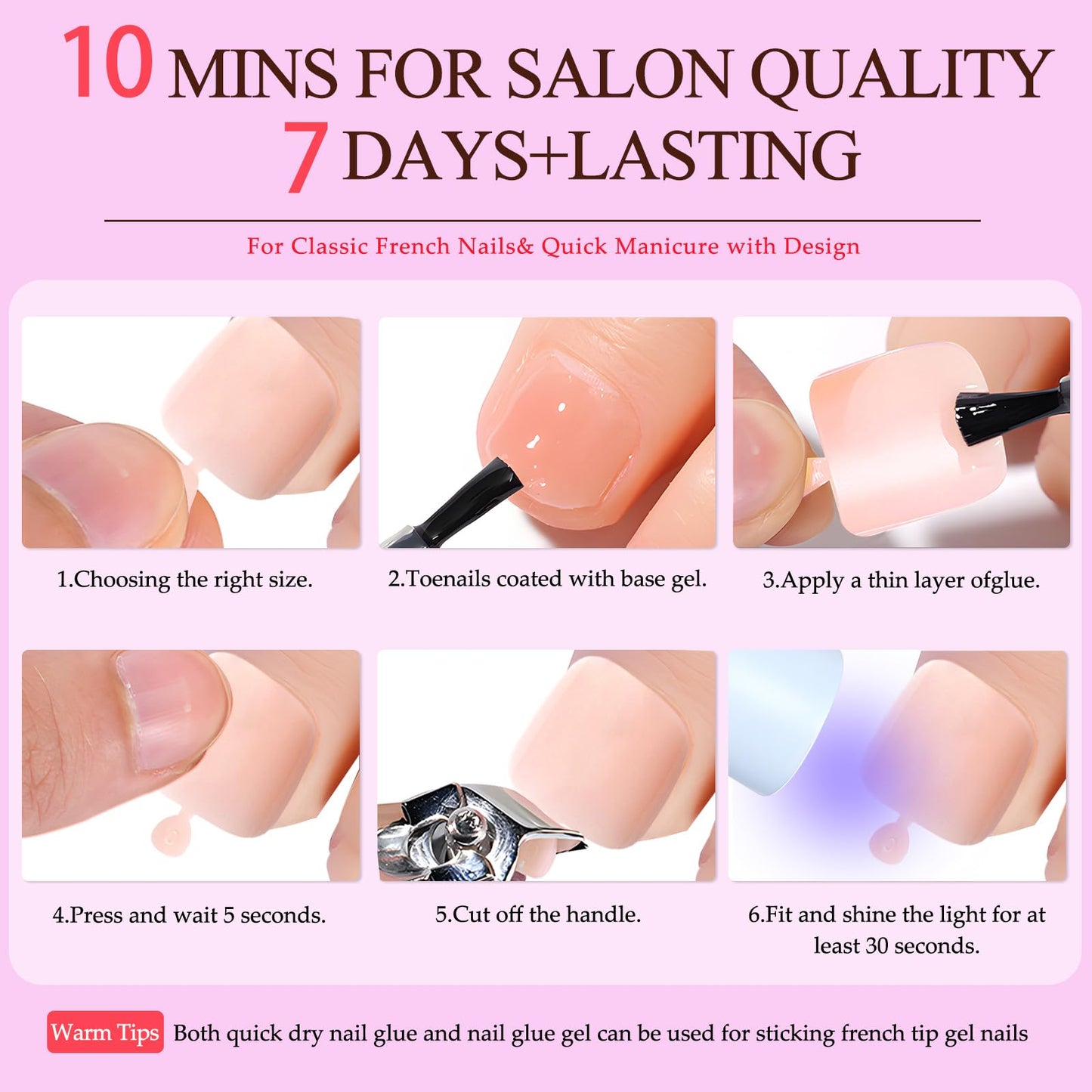Lifextol 120PC Pink Press on Toenails for Women Fake Toe nail Press ons Acrylic Toe Press on Nails Set, Pink Press on Toe Nails Press on Fake Toenails Press ons Acrylic Toe Nail Tips Kit & Glue Tab-M