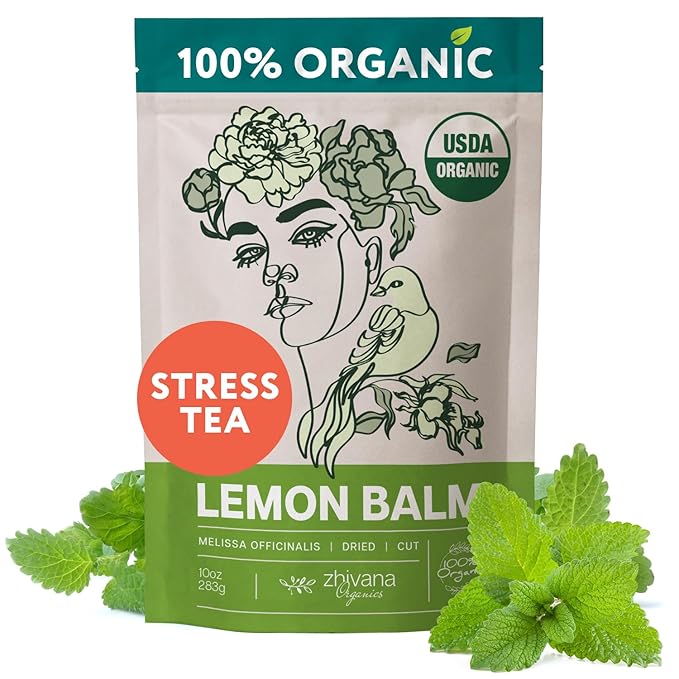Melissa Tea Organic (10oz.) - Lemon Balm Tea Organic Loose Leaf - Te de Tolonjil - Natural Support for Anti-Stress, Sleep, Blood Pressure, Digestion