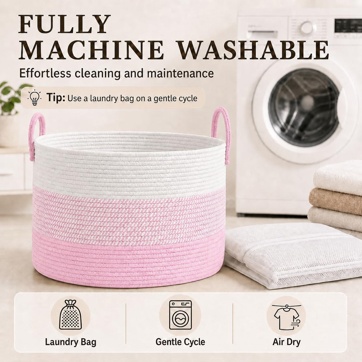 65L Extra Large Blanket Basket for Living Room