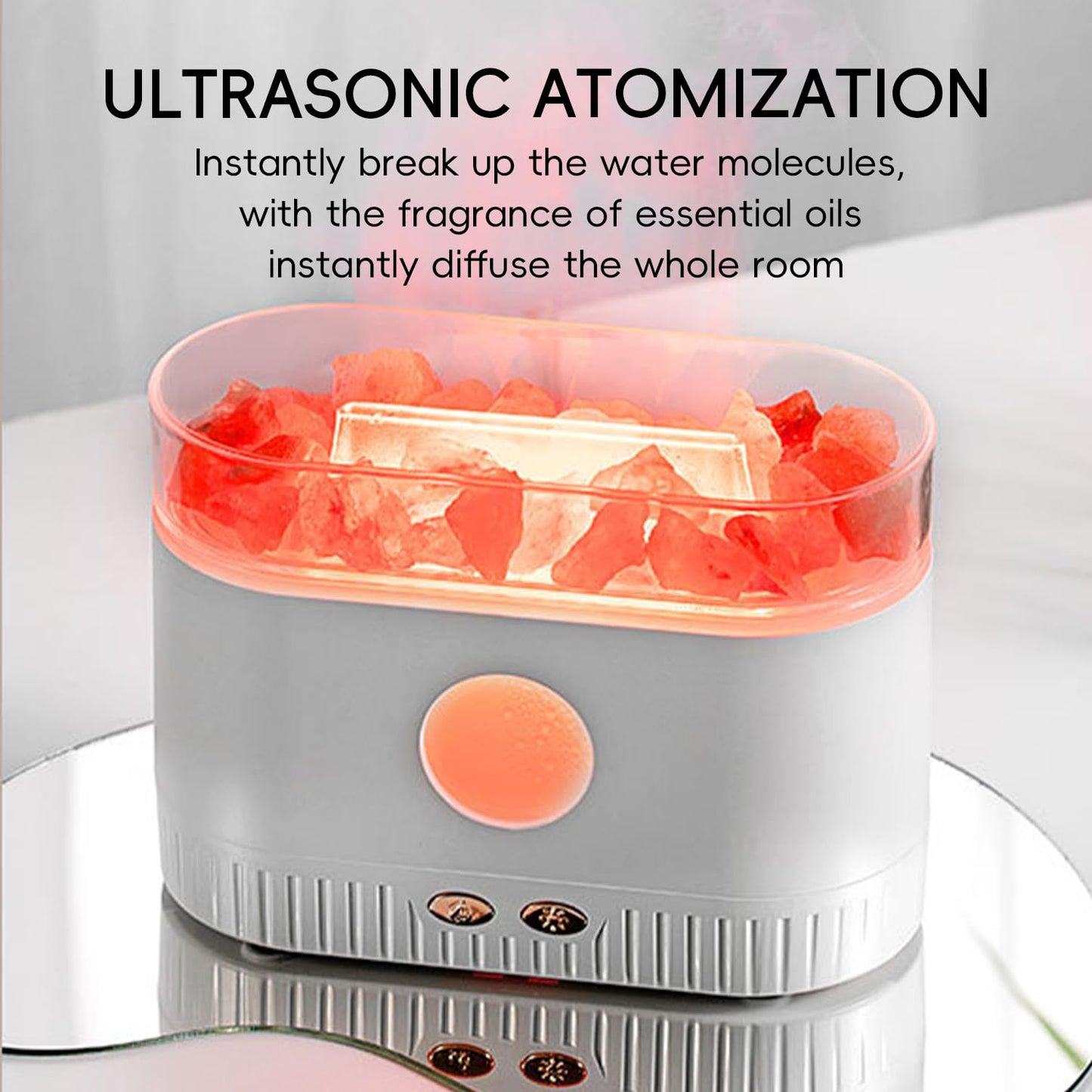 YALEDI Aromatherapy Essential Oil Diffuser, 3-in-1 Himalayan Salt Lamp Diffuser with 7 Color Lights, 200ml Ultrasonic Cool Mist Humidifier for Home Bedroom Yoga, Himalayan Pink Salt Therapy (Black)