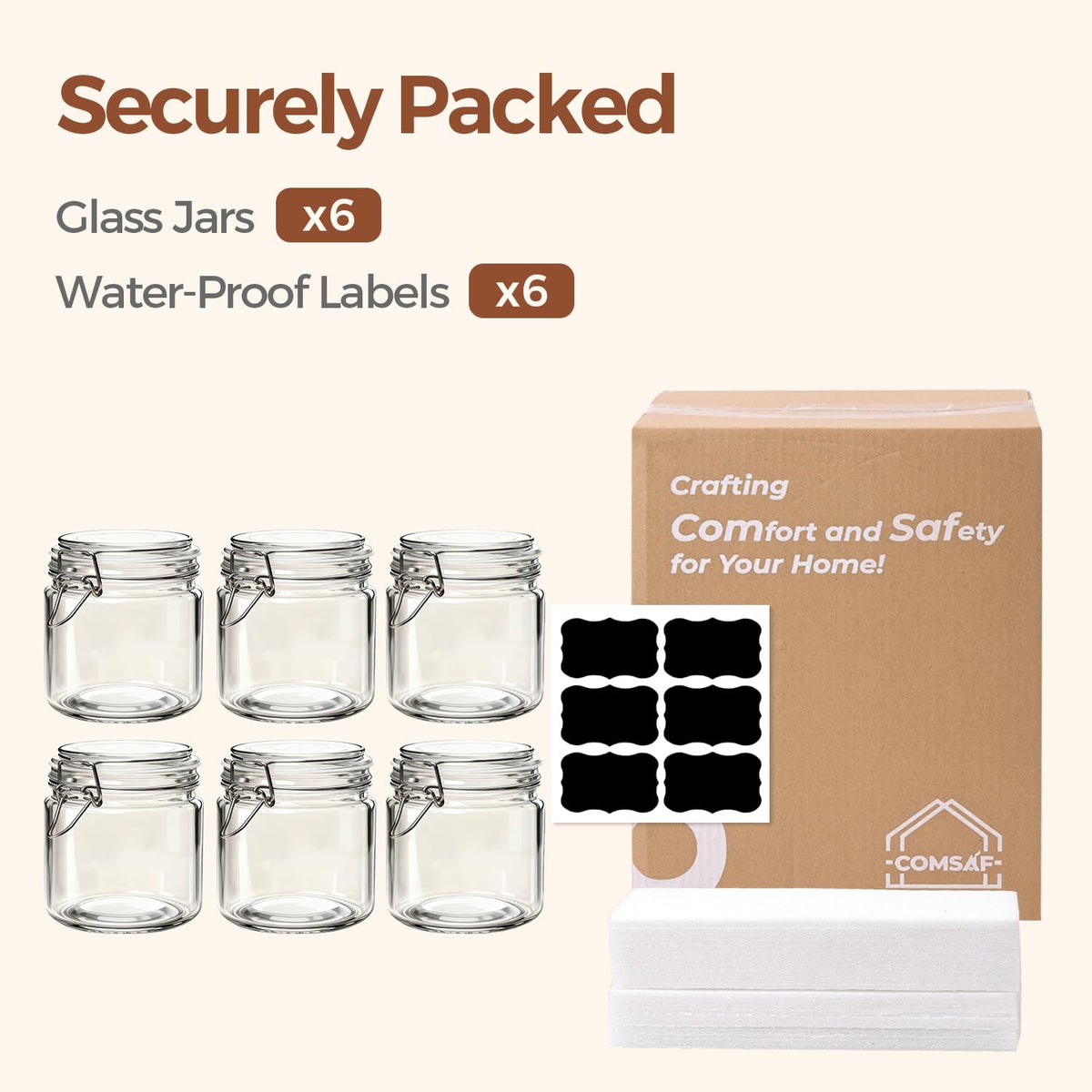 17 oz Overnight Oats Containers with Lids 6 Pack Wide Mouth (6 Count)