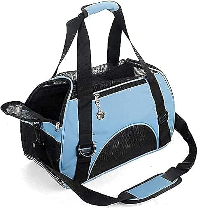 ZaneSun Cat Carrier,Soft-Sided Pet Travel Carrier for Cats,Dogs Puppy Comfort Portable Foldable Pet Bag Airline Approved (Medium-LightPink)