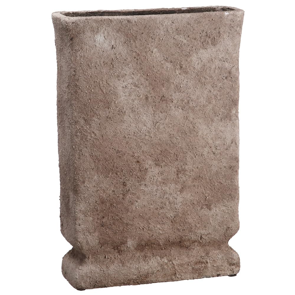 SilksAreForever 19.65" Hx13.55 W Cement Rectangle Pot -Gray