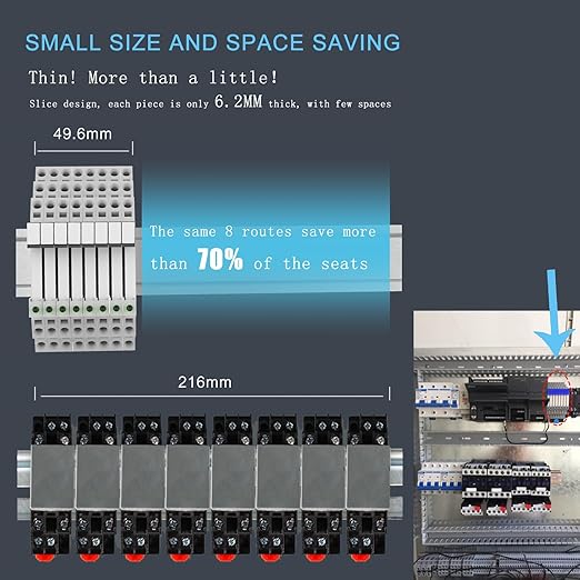 2Pcs Miniature Power Relay DC 24V HF41F/24-ZS 5 Pin 1NO 1NC 6A SPDT with LED Indicator with Socket Base 41F-1Z-C5 with DIN Rail UL Certification