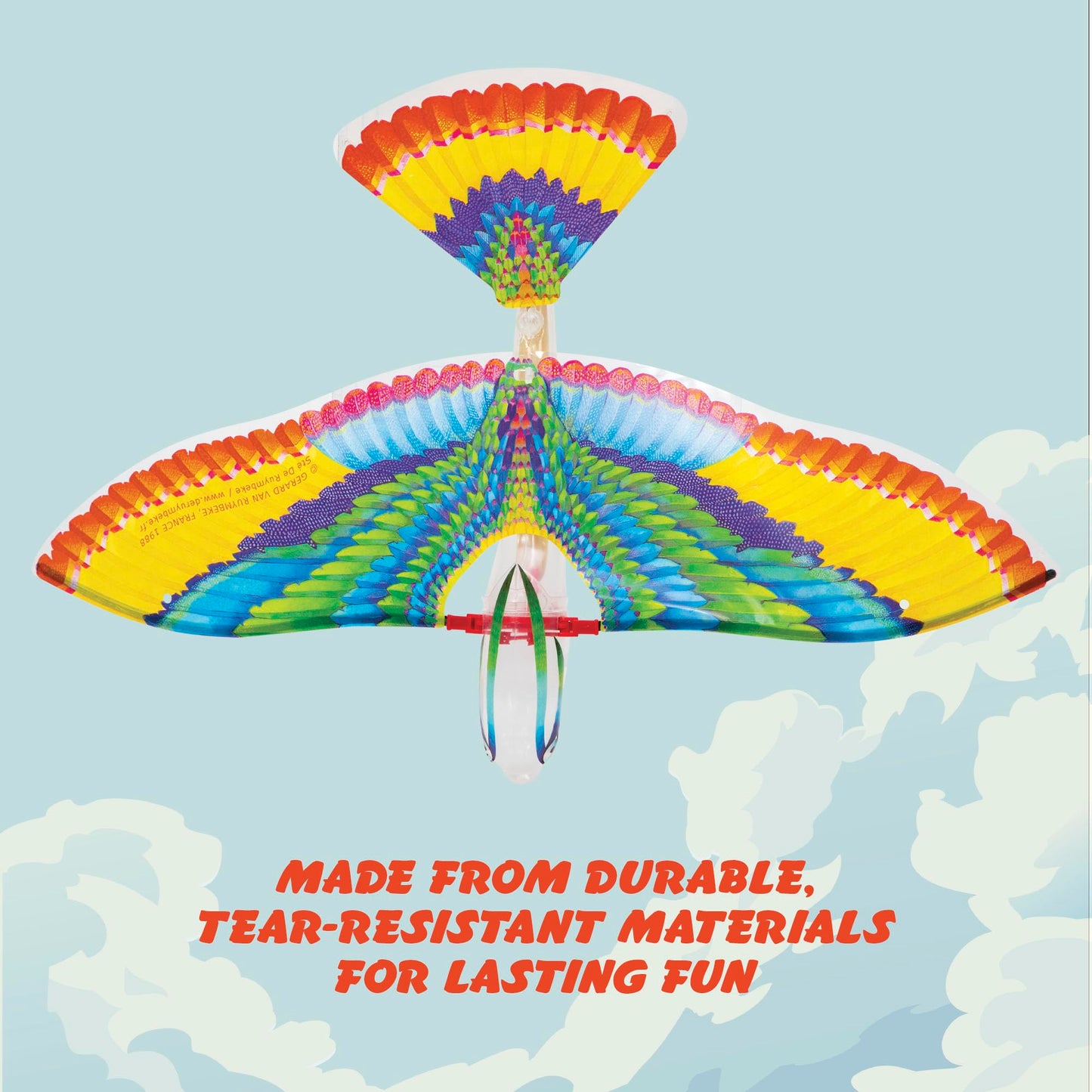 Schylling Tim Bird Flying Toy - Rubberband-Powered Mechanical Bird that Really Flies - Wings Flap and Flies 50 Feet - Ages 7 and Up
