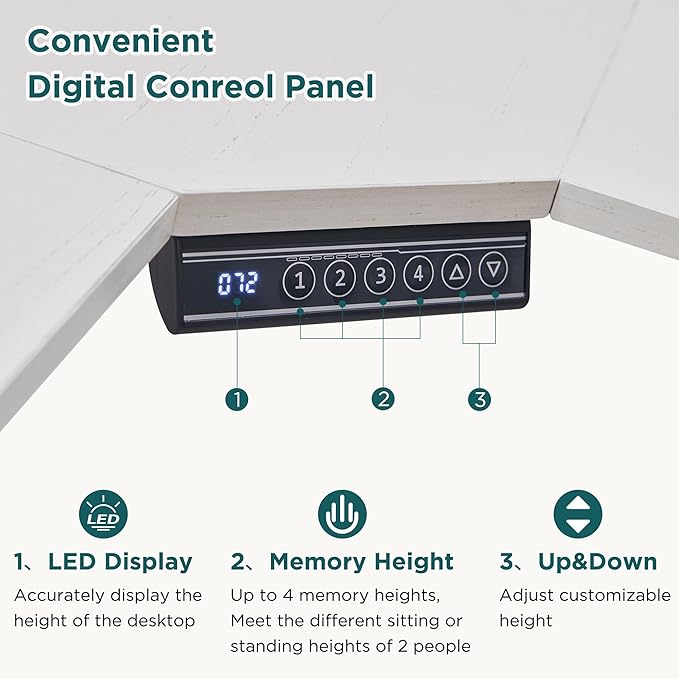 RedLemon 60 Inches L Shaped Electric Standing Desk, Height Adjustable Corner Gaming Desk with Drawers, Keyboard Tray, Power Outlets & LED Lights, Computer Desk with Monitor Shelf, Dark Walnut