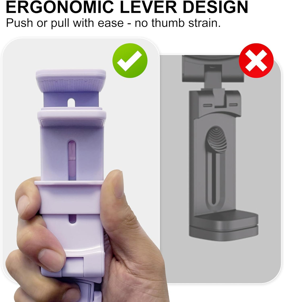 Perilogics 2025 Upgraded Travel Essentials Must Have Airplane Phone Holder Mount. Improved Ergonomic Lever, Perfect for Long Flight, Cruise, Desk, Travel Gift for Content Creator (Lavendar)