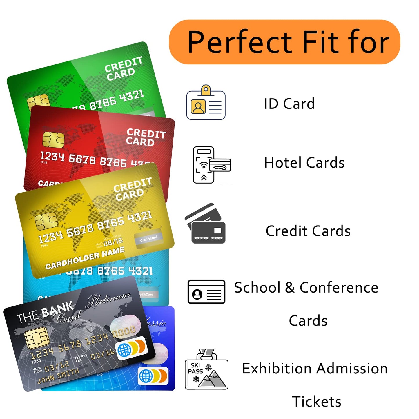 Badge Holder with Lanyard, 24-Pack Clear Vertical ID Card Badge Holder, Durable Badge Holders with Colorful Cruise Lanyards (Inner Size: 2.6’’×3.7’’, 12 Colors)