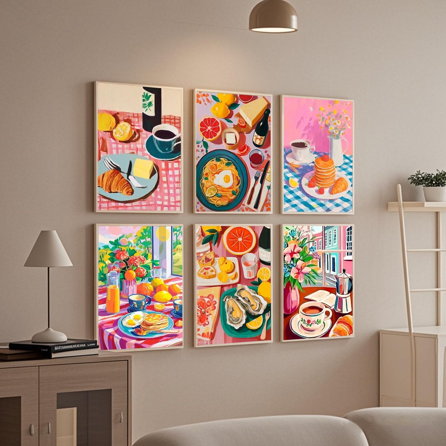 Leatrice 6 Pack Diamond Painting Kits for Adults 5D Diamond Art Kits Gem Dots Paintings Round Full Drill Beginners Women DIY for Home Kitchen Wall Decor 11.8x15.7 Inches Chic