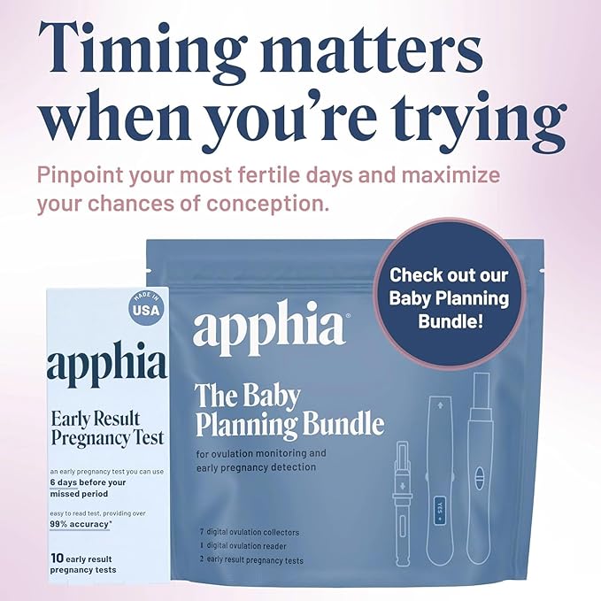 Apphia Early Detection Pregnancy Test (10 Pack) | FSA/HSA Eligible | Midstream Pregnancy Test | Get Results 6 Days Sooner – Made in The USA