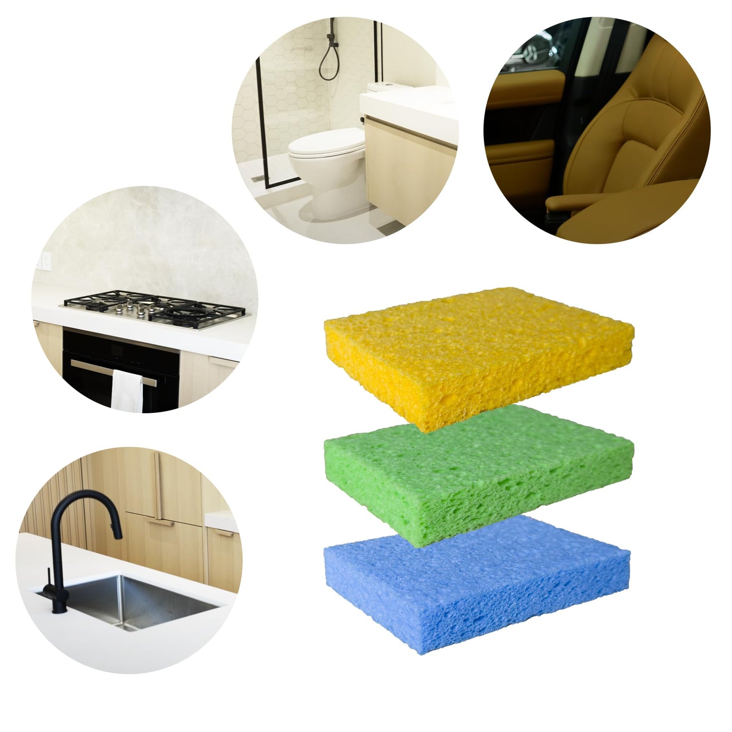 36 Pk Pop-Up Compressed Cellulose Sponges, Heavy Duty Scrub Kitchen Sponge, Clean Tough Messes Without Scratching Eco Friendly Reusable Compostable&Biodegradable 4.6x2.8x0.8Inch