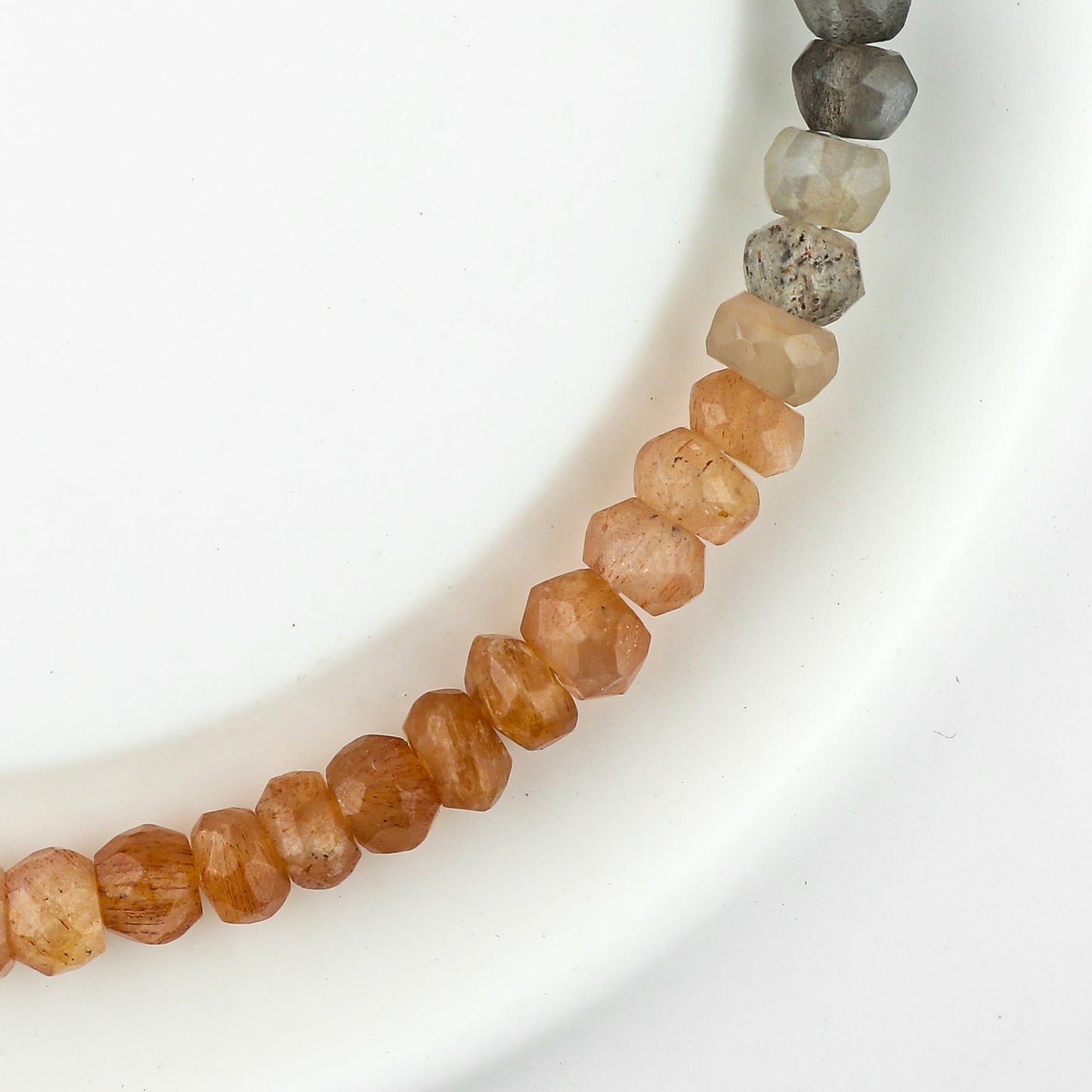 CRYSTALINES Natural Moonstone Dainty Bracelets, Multi Shaded Gemstones Beads, June Birthstone, Chakra Healing Crystals, Handmade Bracelet, Women Jewelry, Silver Chain, A Grade, 8"