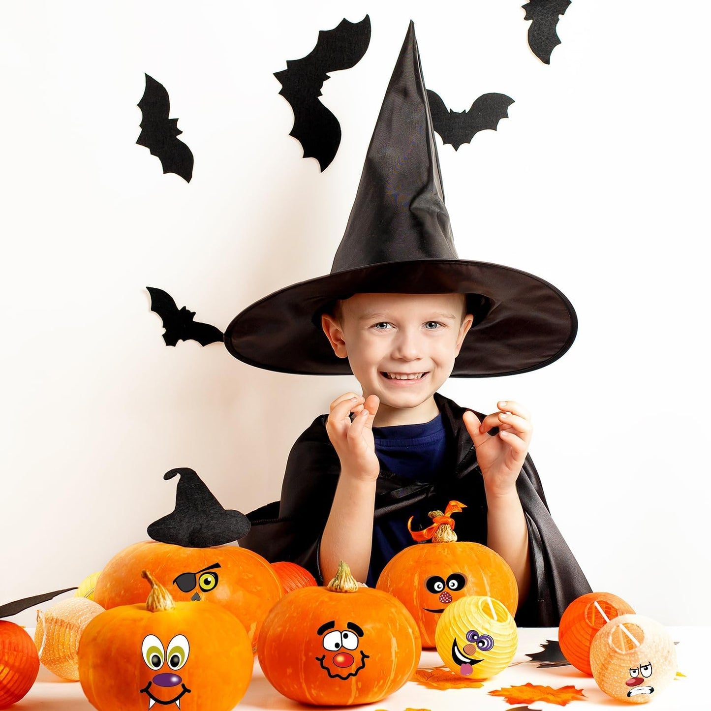 kockuu 72 Pack Halloween Pumpkin Decorating Stickers - Mini Make 36 Sheets of Small Pumpkin Face Stickers for Kids, Toddlers & Party Favors