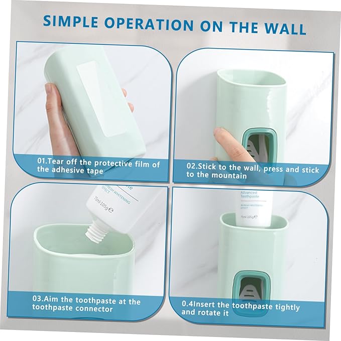 GALPADA Ergonomic Toothpaste Pump Wall-Mounted Squeezer No Needed Space-Saving Design