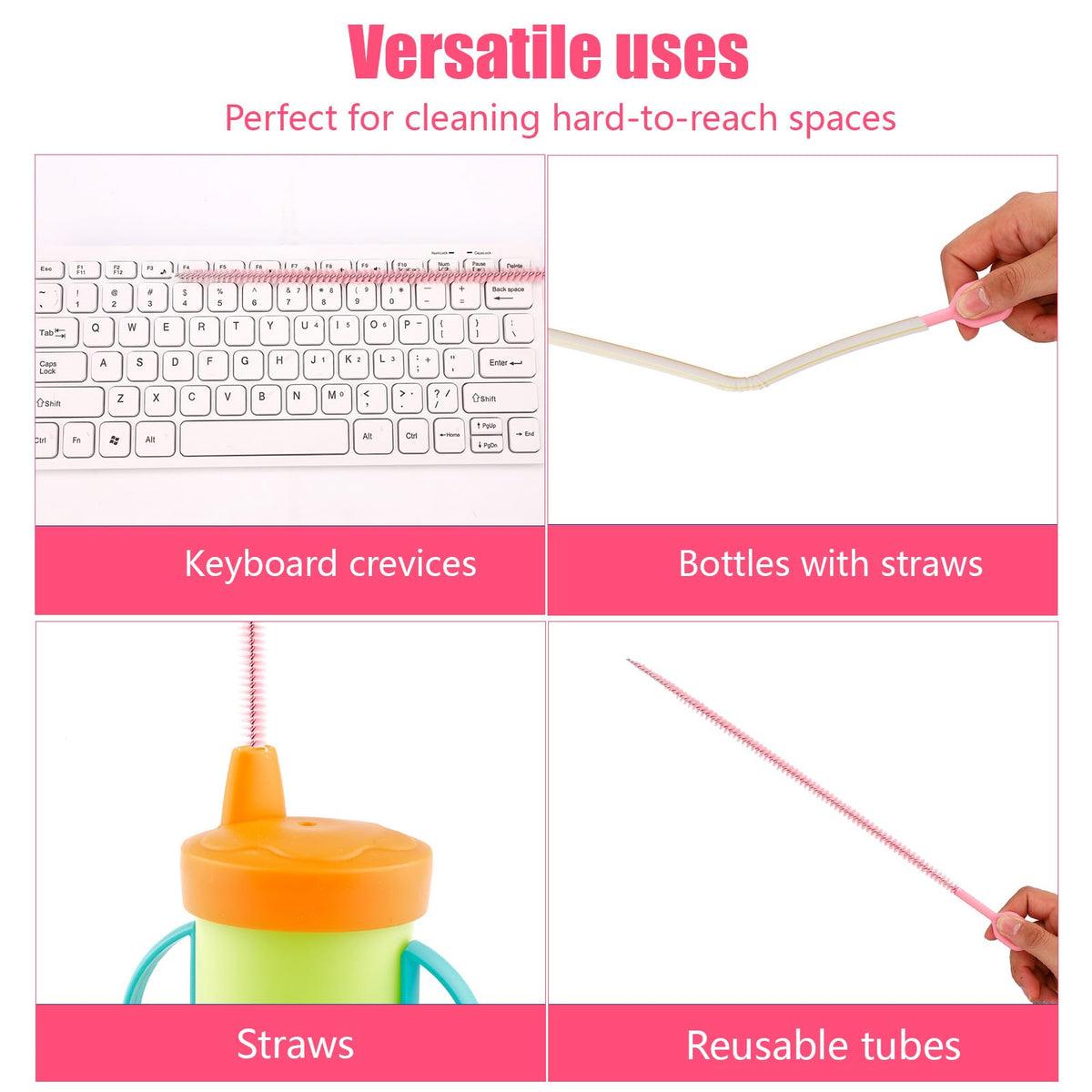 4pcs Straw Cleaner Brushes Compatible with Stanley (4 Count)