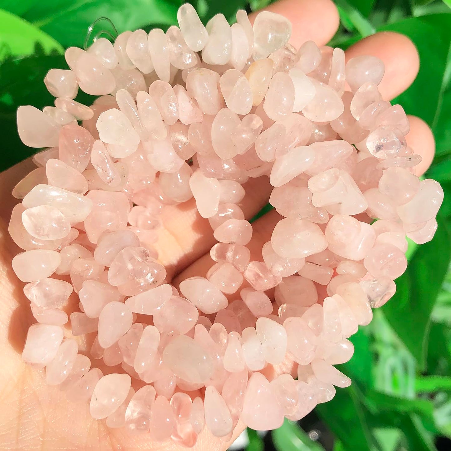 NITOPUPU 30in Rose Quartz Natural Chip Stone Beads 5-8mm About 230pcs, Irregular Drilled Light Pink Bead for Bracelets Jewelry Making Supplies for Adults, DIY Crafts.