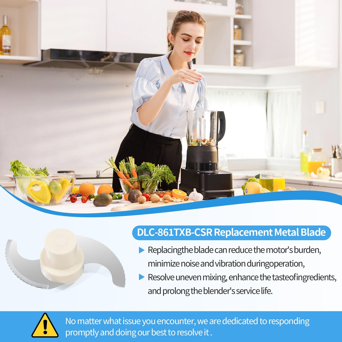 DLC-861TXB-CSR Replacement Chopping Blade – Compatible with Cuisinart 11-Cup Food Processor, Stainless Steel Food Chopper Cutter for DLC-8, DFP-11, DLC-2011 Series – Food Processor Replacement Blade