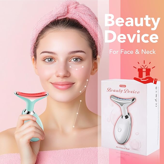 Red-Light-Therapy-for-Face, Facial Massager Wand with 7 Color - Birthday, Christmas, Mothers Day, Valentines Day, Self Care Gifts for Her Women Mom Best Friend Wife Teacher (Emerald Green)