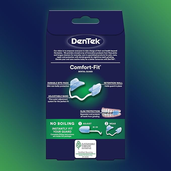 DenTek Comfort-Fit Dental Guard For Nighttime Teeth Grinding, Comfort-Fit Guard, 2 count(Pack of 1)