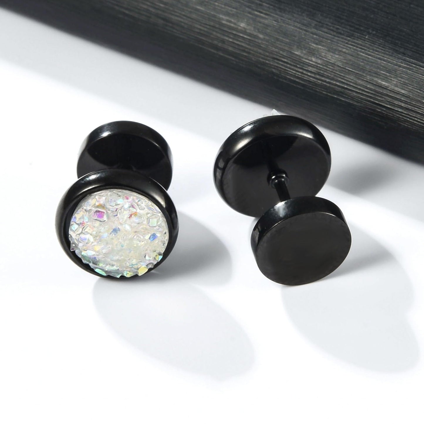Women Men Flat Back Stud Earrings Non-Nickel Crystal Stone Earrings Titanium Stainless Steel Hypoallergenic Cartilage Earrings Stud for Sensitive Ears