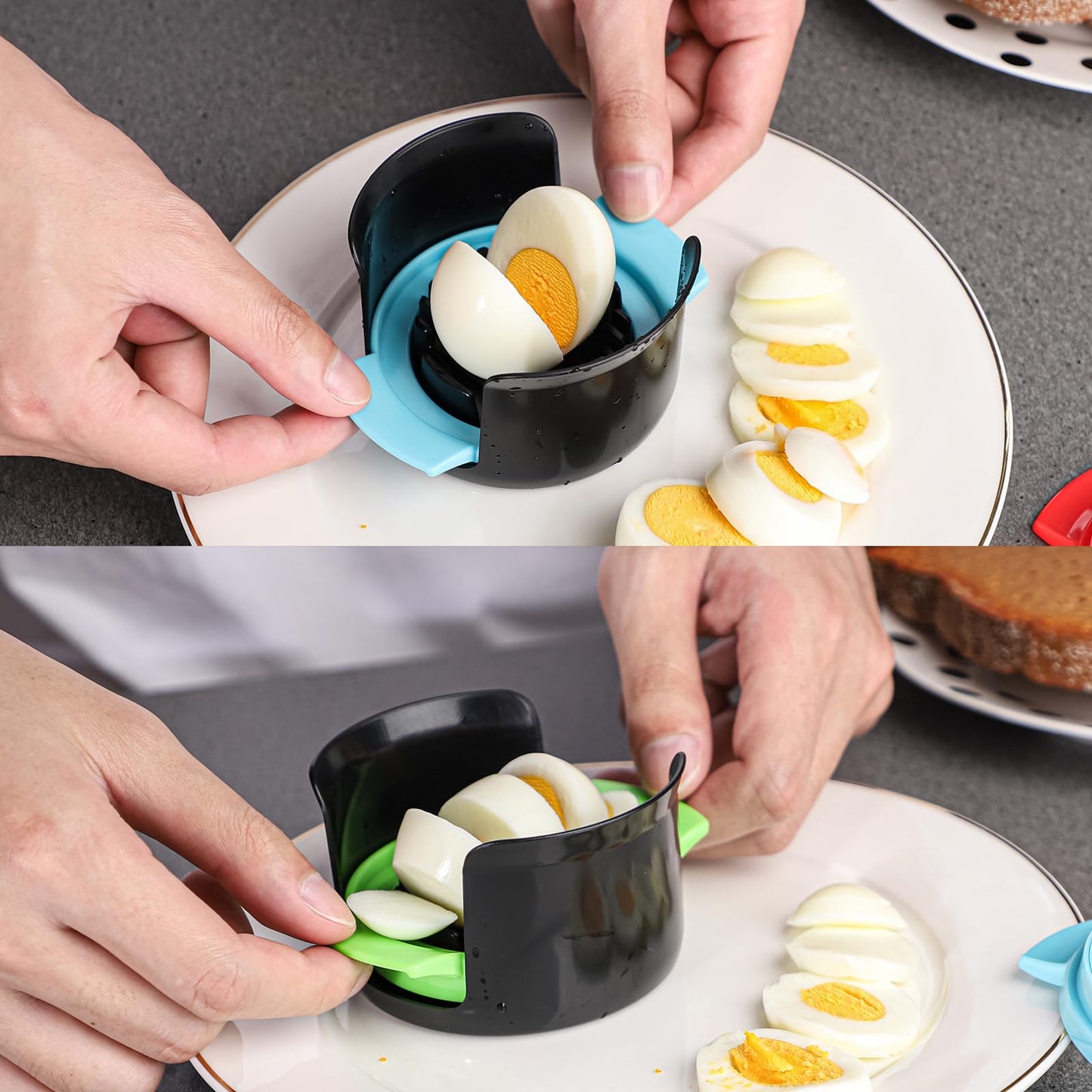 Egg Slicer for Hard Boiled Eggs,4 in 1 Multifunctional Egg Cutter,Strawberry slicer, Strawberry, Tomato, Dicer for Soft Fruit Mushroom Home Use