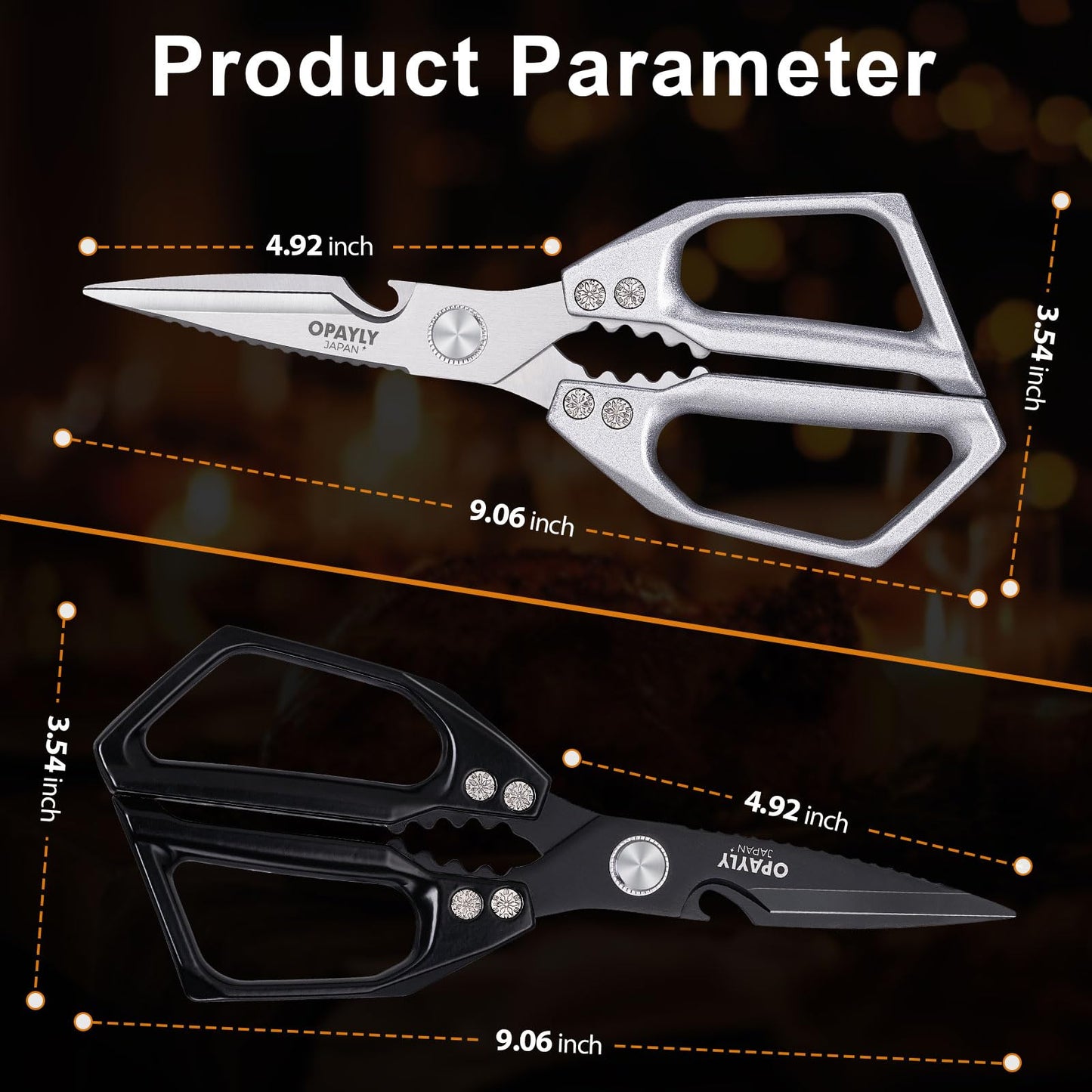 Kitchen Shears 2-Pack Heavy Duty All Purpose Stainless Steel Kitchen Shear Meat Scissors Japanese Cooking Scissor for Food, Sharp Dishwasher Safe Christmas for Men Women With Gifts Box