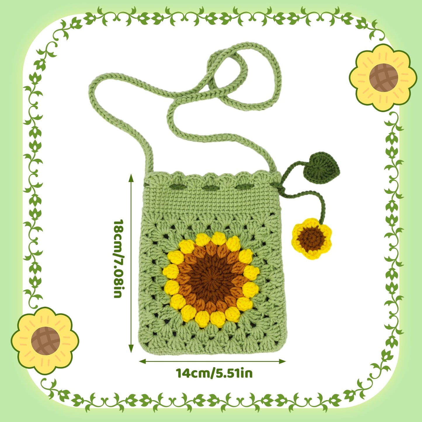 Fedmut Crochet Kit for Beginners - Phonebag Crochet Starter Kit with Video Tutorials and Yarns, Hook, Accessories for Adult Knitting Craft DIY
