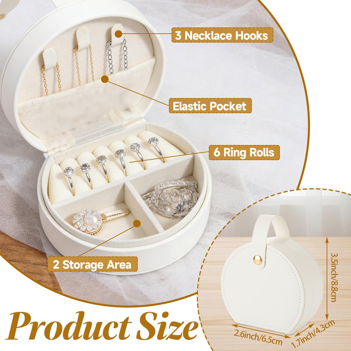 LOLYSIC 12 Pack White Travel Jewelry Case Mini Leather Earring Storage Organizer, Compact Bridesmaid Gift Box for Women’s Travel Jewelry Storage