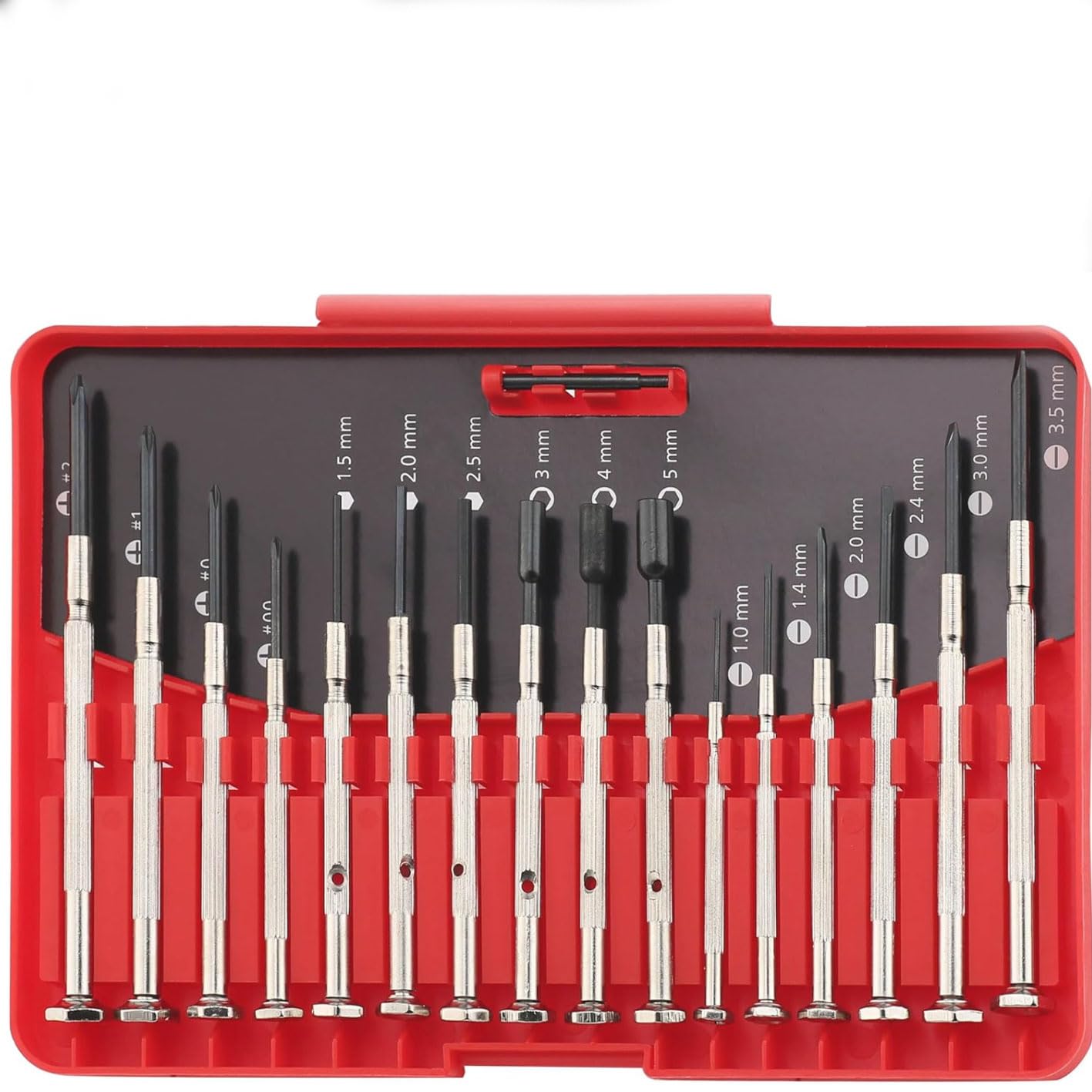 16PCS Precision Screwdriver Kit Compact Storage Case Mini Drivers for Electronics Repair Phones Cameras Laptops, Red