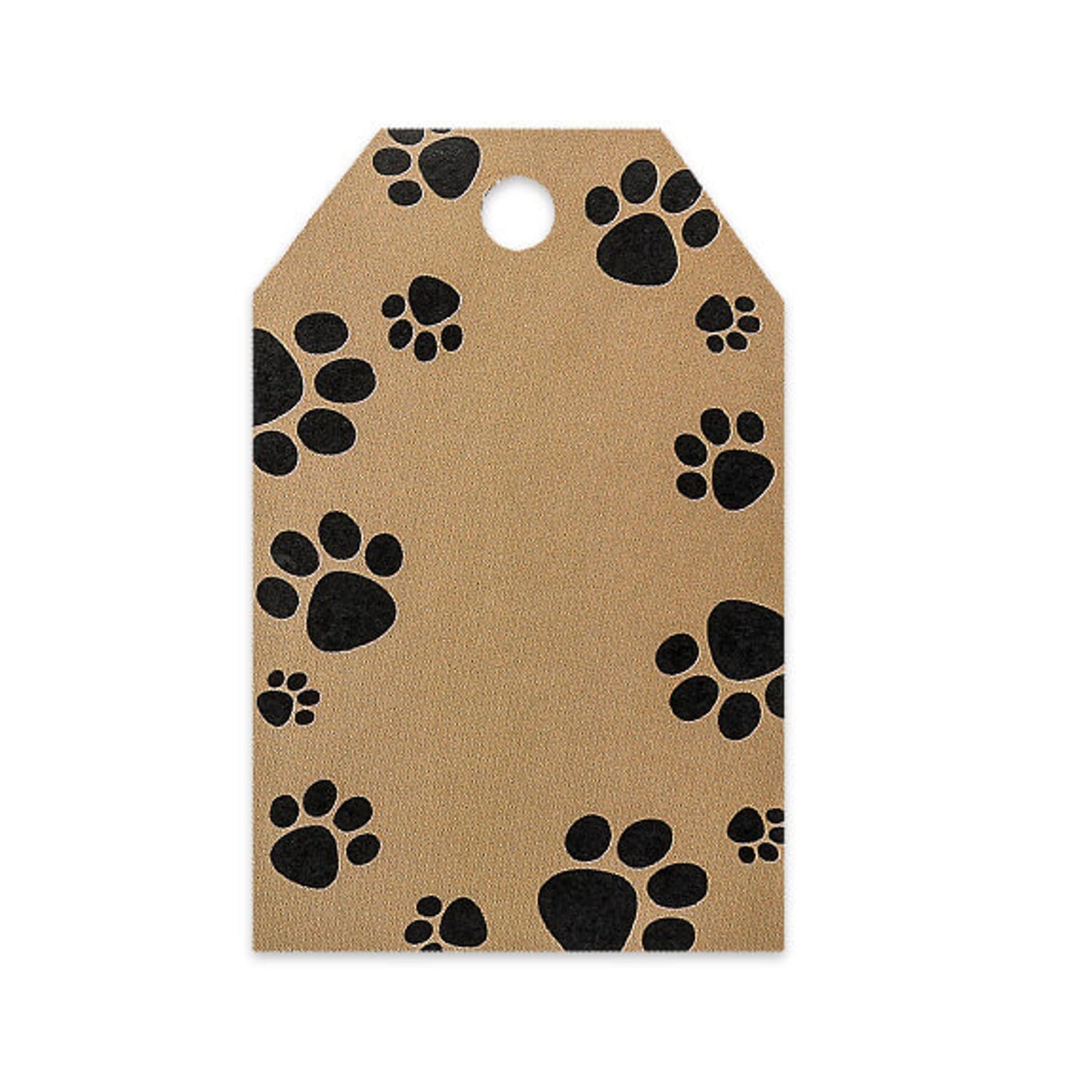 Kraft Paw Print Gift Tags, 3.5 x 2.25 inches, 50 Pack