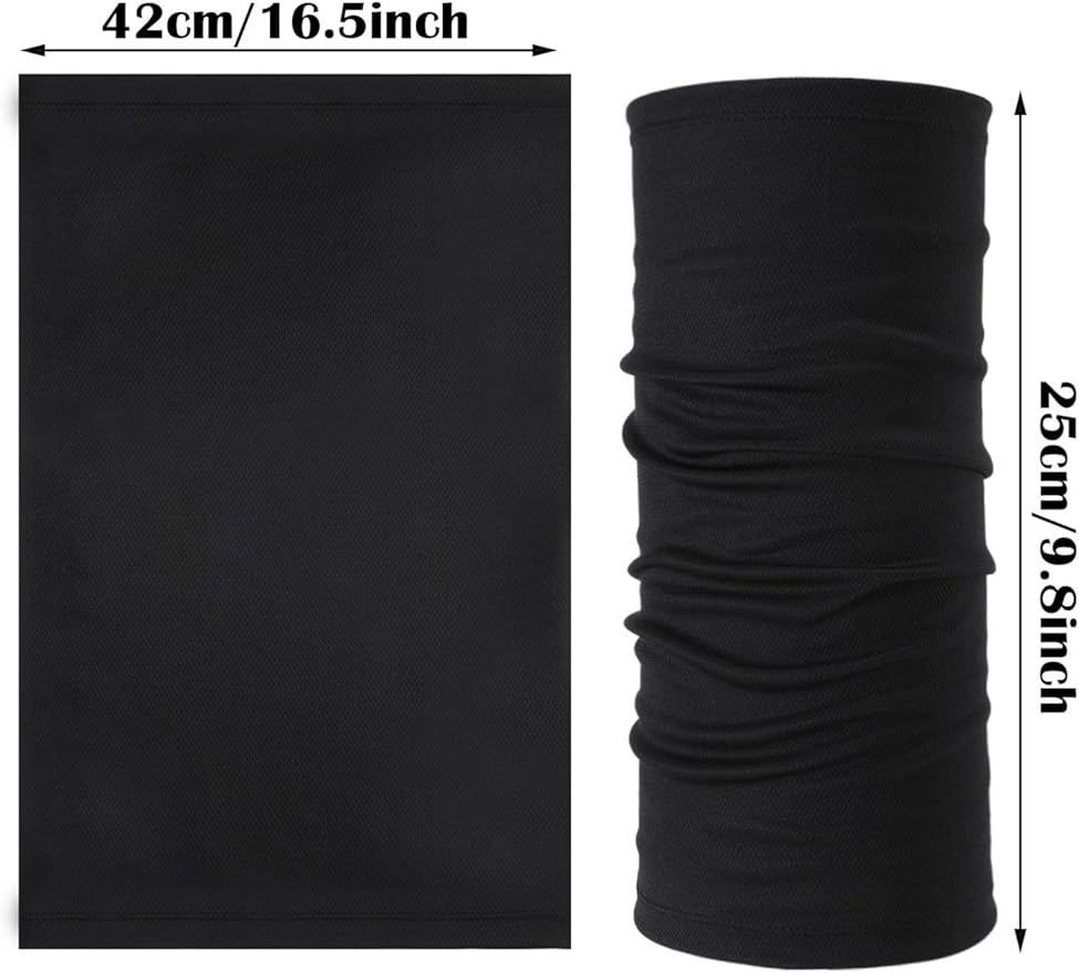 Geyoga 16 Pieces Winter Face Mask for Men UV Protection Mask Sunscreen Breathable Windproof Neck Gaiters Scarf Fishing Cycling Running (Black)
