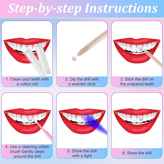 Sosation 377 Pieces Tooth Gem for Teeth Jewelry Kit DIY Fashionable Artificial Crystal Reflective Tooth for birthday Party, Cool Style