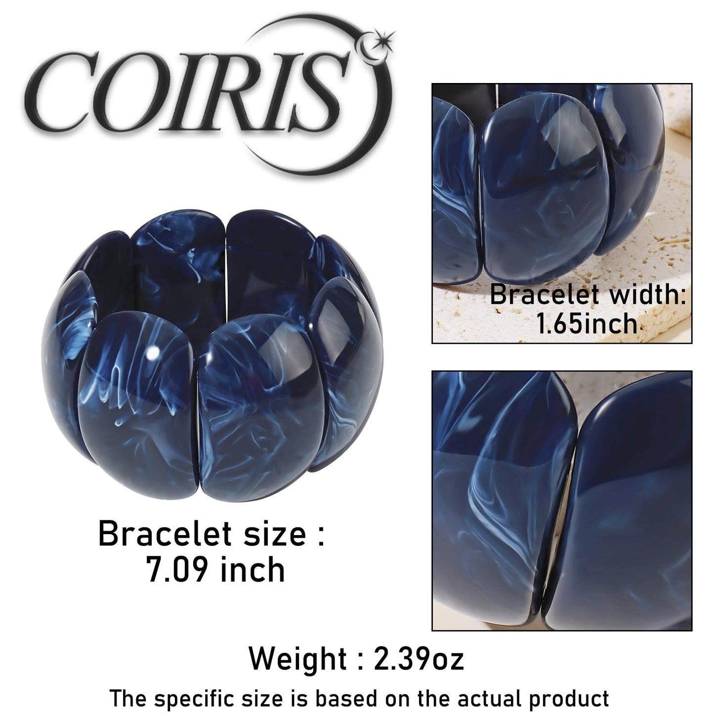 Coiris Chunky Bracelets for Women Acrylic Bangle Resin Bracelets Colorful Thick Jewelry