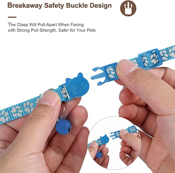 GPS Tracker for Cats, Mini GPS Pet Tracker with Collar, IPX8 Waterproof Cat Trackers Collar,No Monthly Fee,Work with Apple Find My(iOS Only),Smart Trackers for Pets-Blue-5