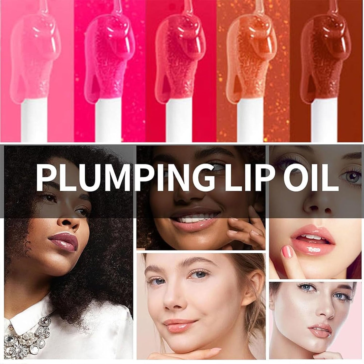Hydrating Lip Glow Oil, Lip Oil Gloss Transparent Toot Tinted Nourishing Long Lasting Repairing Lightening Lip Lines (ROSEWOOD) 0.2 OZ