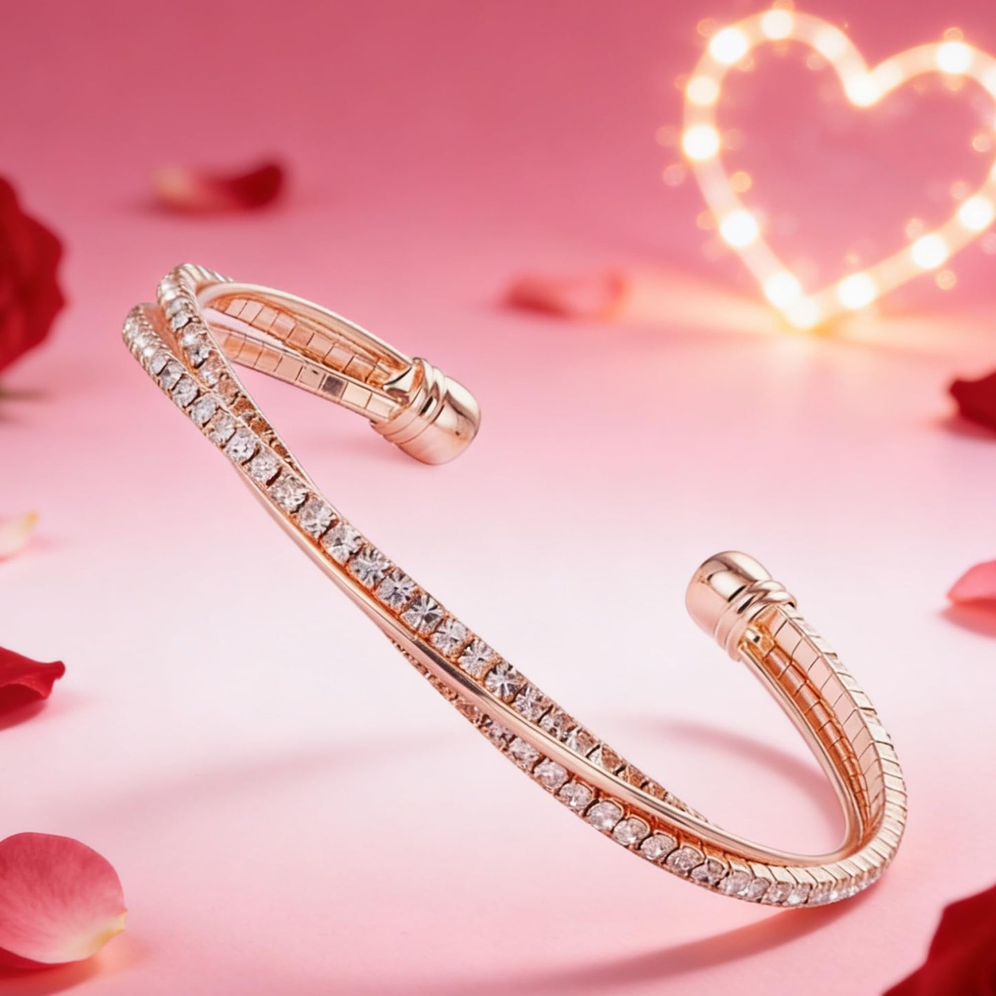 Silver Cuff bangle Bracelets For Women Rhinestone Clear Crystal Dainty Bracelet Bangle (silver)