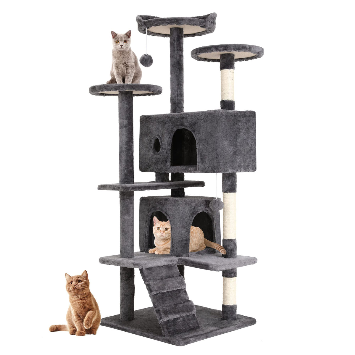 BestPet | 70" Cat Tree Tower | Pink | Sturdy Multi-Level Cat Tree