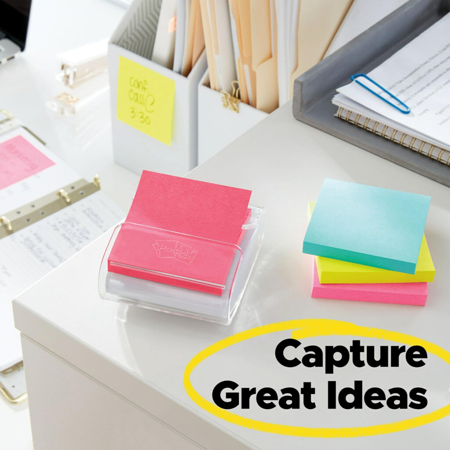 Post-it Dispenser Pop-Up Sticky Notes, 6 Sticky Notes Pads, 3 x 3 in., School Supplies and Office Supplies, Use with Post-it Note Dispensers, Sunburst Collection