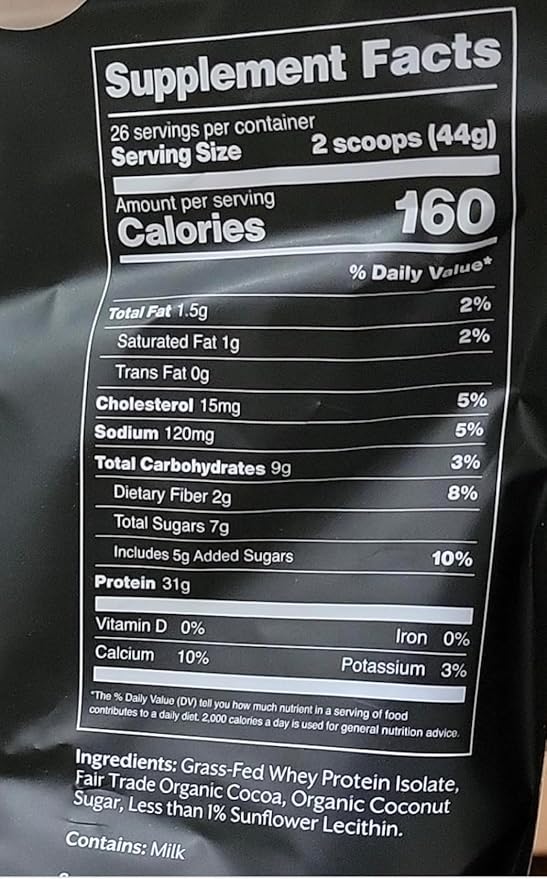 ProMix Nutrition Whey Protein Isolate Powder, Chocolate - Grass-Fed - Post Workout Fitness & Nutrition Shakes, Smoothies, Baking & Cooking Recipes - Gluten-Free & Keto-Friendly - 5lb