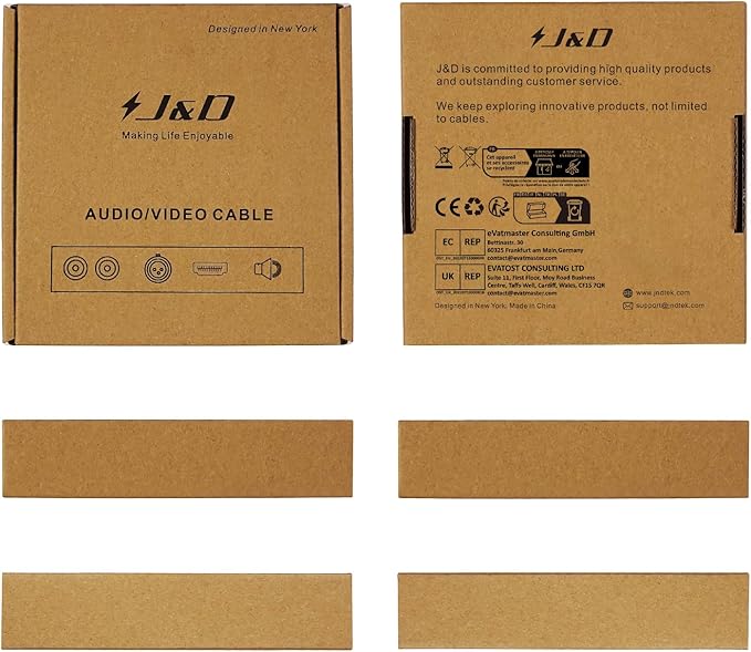 J&D 2 RCA Extension Cable Male to Female, Copper Shell Gold-Plated 2RCA Male to 2RCA Female Cable Stereo Audio Extender Cord Adapter, 15 Feet