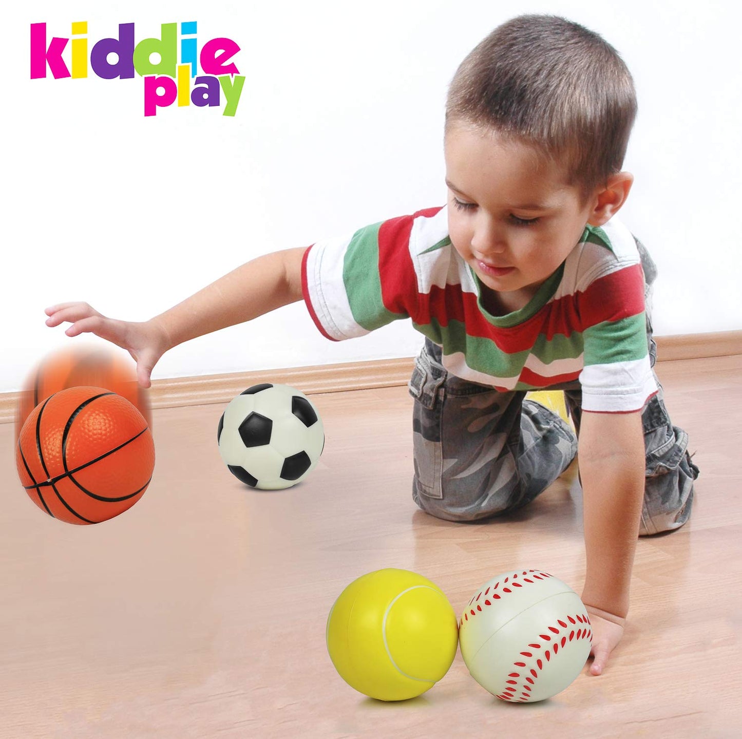 Kiddie Play Set of 4 Foam Balls for Toddlers 4" Soft Soccer Ball for Kids