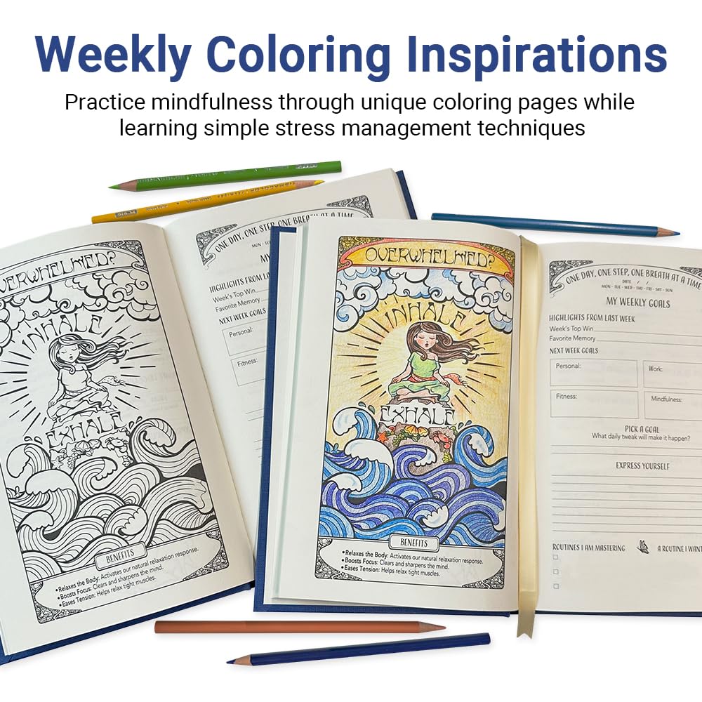 Gratitude Journal for Women with Guided Daily Prompts, Goal Setting & Habit Tracker—90-Day Mindfulness & Self-Care Journal with Relaxing Coloring Pages for Mood, Mindset & Sobriety Support (Hardcover)