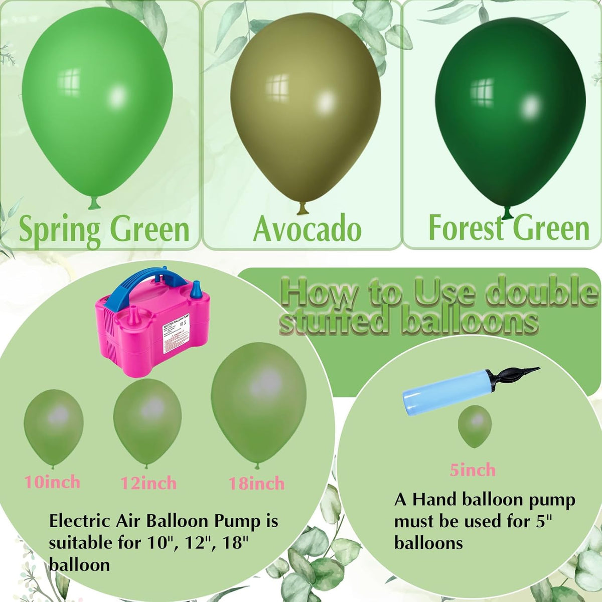 Dark Green Balloons, Scmdoti Forest Greenn Balloons Different Sizes 18 12 10 5 Inches, Green Balloon Garland Arch for Safari Party Birthday Baby Shower Bridal Shower Spring Decorations(Dark Green)
