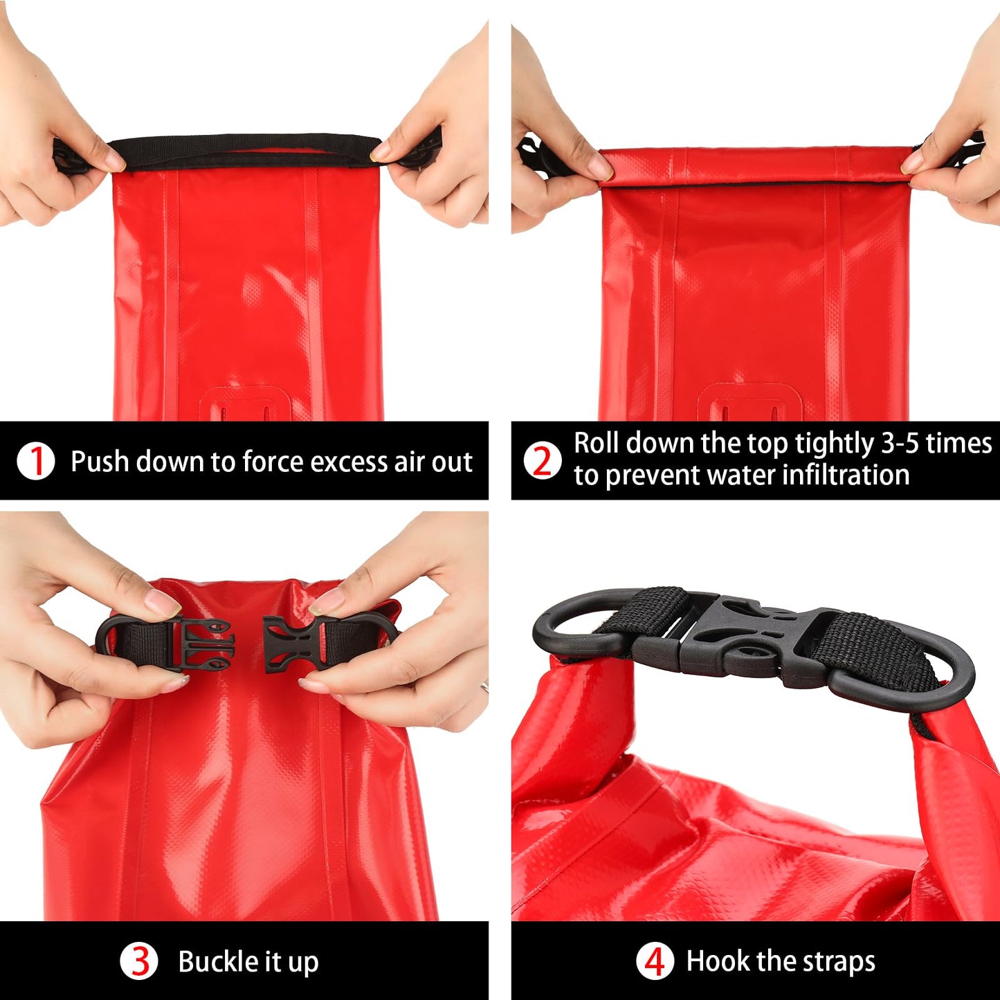 WELL-STRONG Waterproof First Aid Kit Roll Top Boat Emergency Kit with Waterproof Contents for Fishing Kayaking Boating Swimming Camping Rafting Beach Red
