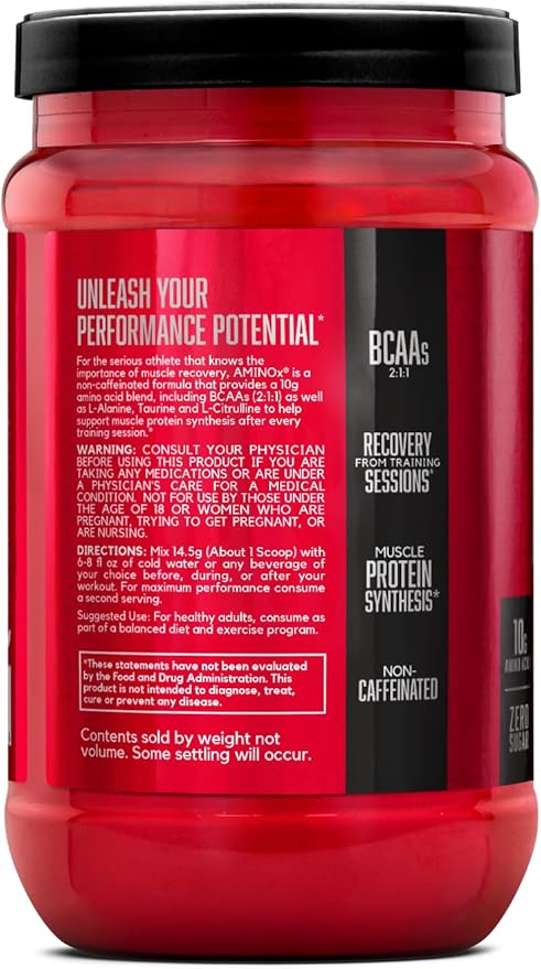 BSN Amino X Muscle Recovery & Endurance Powder with BCAAs, 10 Grams of Amino Acids, Keto Friendly, Caffeine Free, Flavor: Watermelon, 30 servings (Packaging may vary)