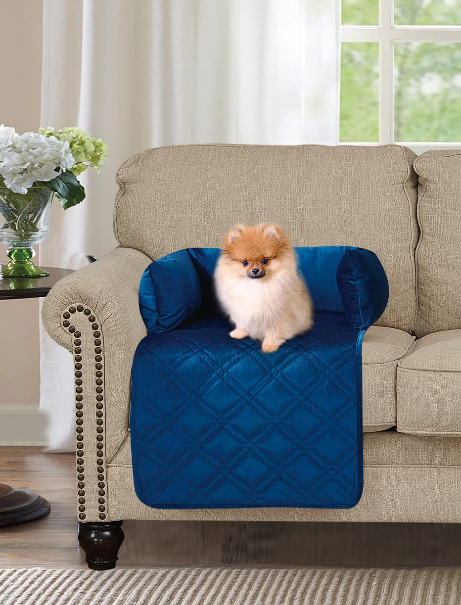 Brilliant Sunshine Latte Grey Paris & Toile Dog Sofa Slipcover, Small